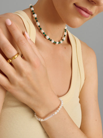 Nialaya Women's Beaded Bracelet Ravello Pearl Bracelet Ravello Pearl Bracelet